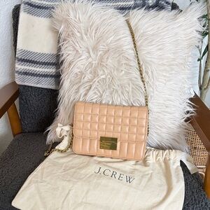 J. Crew Beige/Peach Quilted Crossbody Bag